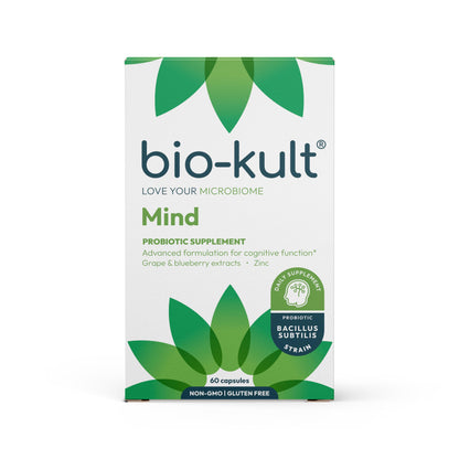 Bio-Kult Mind Probiotic Supplement for Cognitive Function with Added Grape and Blueberry Extracts and Zinc – 60 Capsules