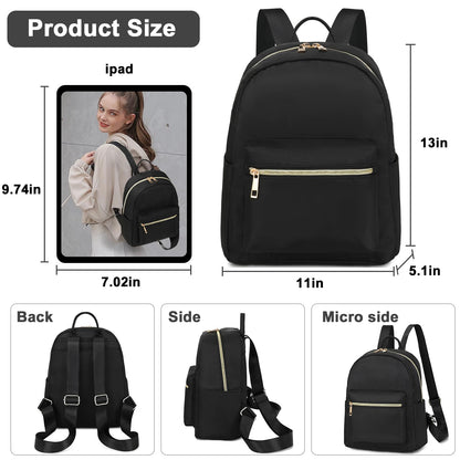 Mini Backpack Girls Womens Fashion Small Backpack Purse Mini Bookbag for Teens Adult Kids School Travel Daypack Black