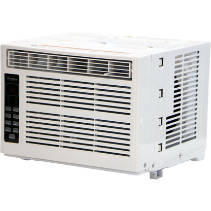 Whirlpool WHAW061CW 6,000 BTU Air Conditioner with Dehumidifier, 115V, Window AC 250 Sq. Ft, Living Room, Bedroom, or Kitchen, with Remote Control, Digital Display, and 24H-Timer, Bright White