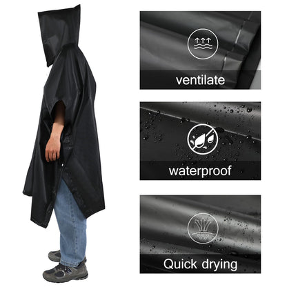 rain ponchos for adults men women（5 Pack） Family Portable EVA Raincoat with Hood Reusable (black)