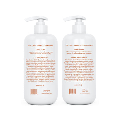 Routine Wellness Anti-Thinning Shampoo and Conditioner Set for Thinning Hair - Biotin DHT Blocker Women & Men - Color Safe Shampoo for Hair Loss & Healthier Hair - Coconut & Vanilla (Pack of 2)