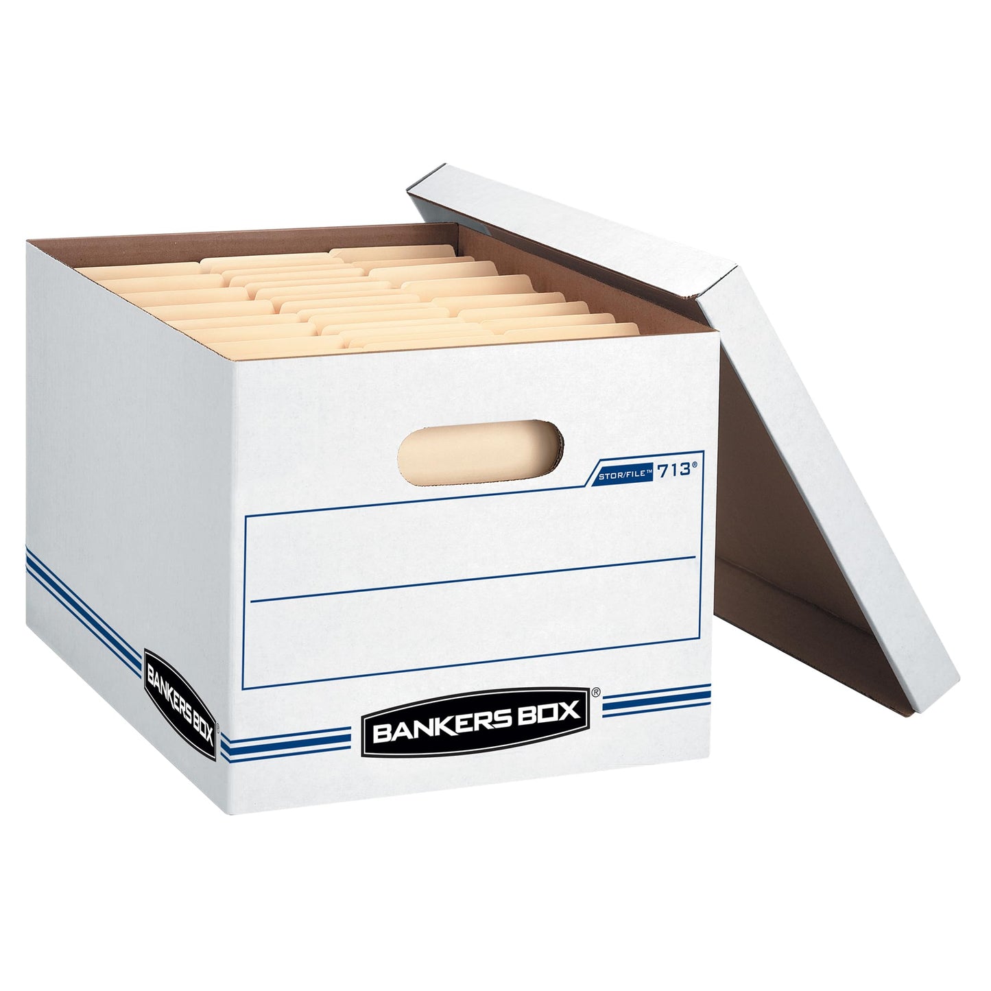 Bankers Box 30 Pack STOR/FILE Basic Duty File Storage Boxes, Standard Assembly, Lift-off Lid, Letter/Legal, White/Blue