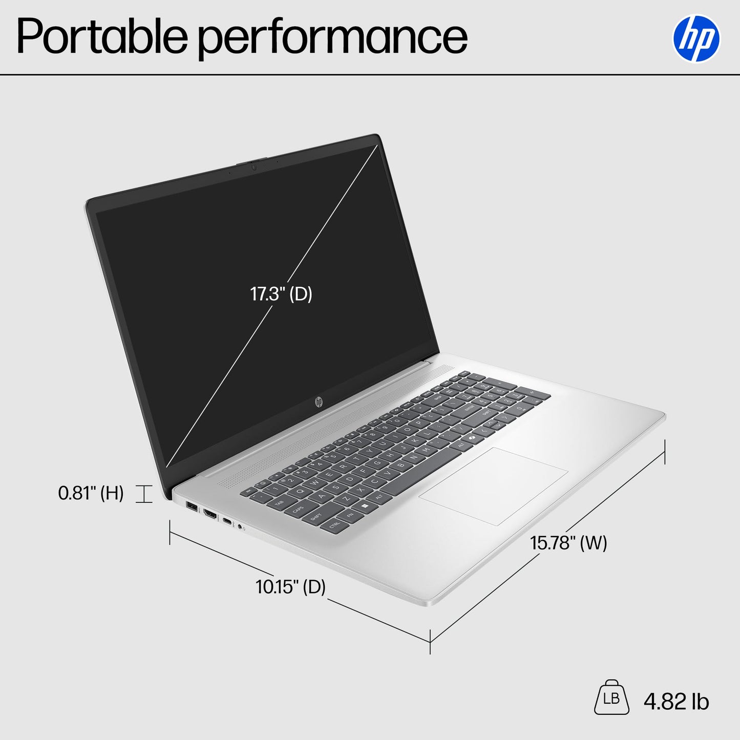 HP 17.3" Touchscreen 2025 New Laptop, AMD Ryzen 5 7430U(Up to 4.3GHz), 17 inch HD+ Touch Screen, 64GB RAM, 2TB SSD, WiFi 6, BT 5.4, HD Camera, Long Battery Life, Microsoft Copilot, Windows 11 Pro