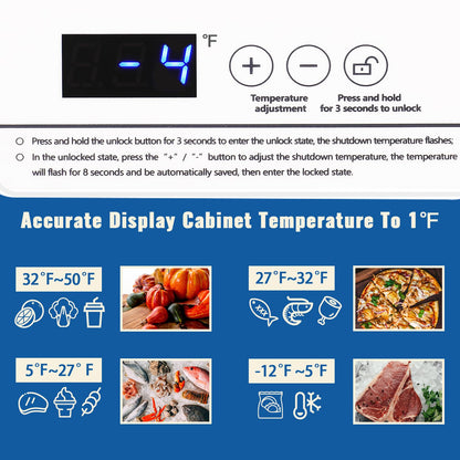 DEMULLER 63L Mini Deep Freezer with Electronic Temperature Control Panel Small Chest Freezers with Two Baskets White (-12℉ to 50℉) Ideal for Home Kitchen Dorm Office