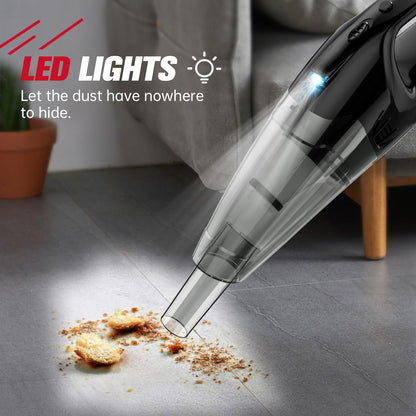 BSRCO Handheld Vacuum Cordless Rechargeable, Car Vacuum Cleaner with LED, USB Charge, 1.65LBs Hand Vacuum Cordless, for Car/Home/Pet