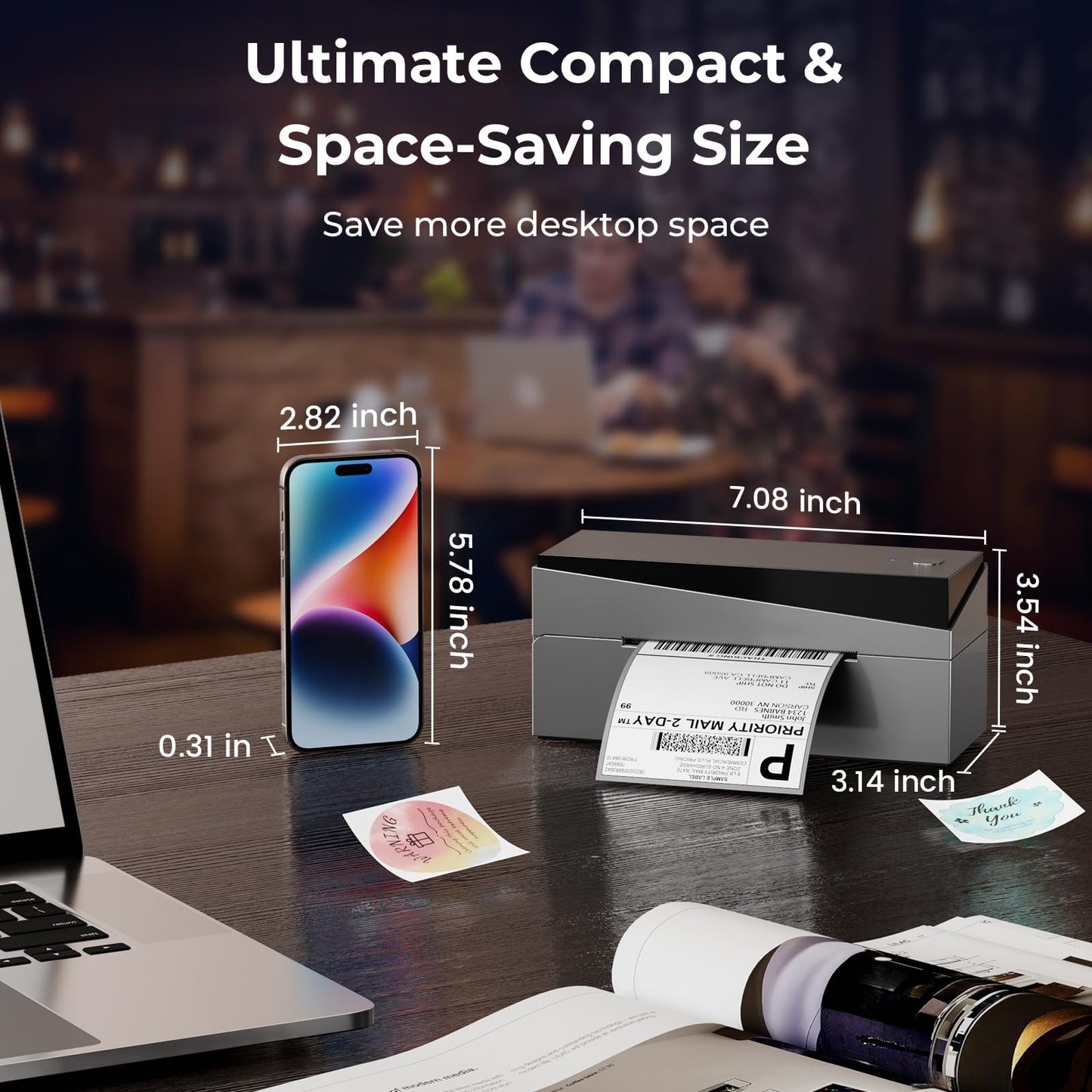 Omezizy Bluetooth Shipping Label Printer 4x6, 249BT Thermal Label Printer 4x6 for Small Business, Shipping Packages, Office, Home, Compatible with Android iPhone iPad Windows macOS Tiktok USPS Etsy