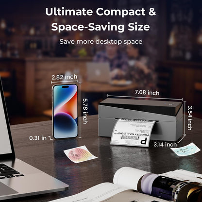 Omezizy Bluetooth Shipping Label Printer 4x6, 249BT Thermal Label Printer 4x6 for Small Business, Shipping Packages, Office, Home, Compatible with Android iPhone iPad Windows macOS Tiktok USPS Etsy