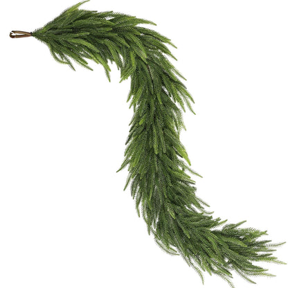 5FT Christmas Norfolk Pine Garland -1PCS, Artificial Pine Needles Garlands Faux Greenery Fake Garland for Holiday Fireplace,Table,Window,Stairs,Mante,Indoor Outdoor Decor