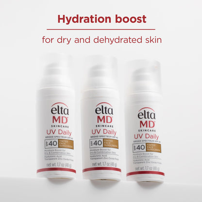EltaMD UV Daily Tinted SPF 40 Face Sunscreen Moisturizer with Zinc Oxide, Tinted Daily Face Moisturizer with SPF, Sunscreen for Dry Skin,1.7 oz Pump