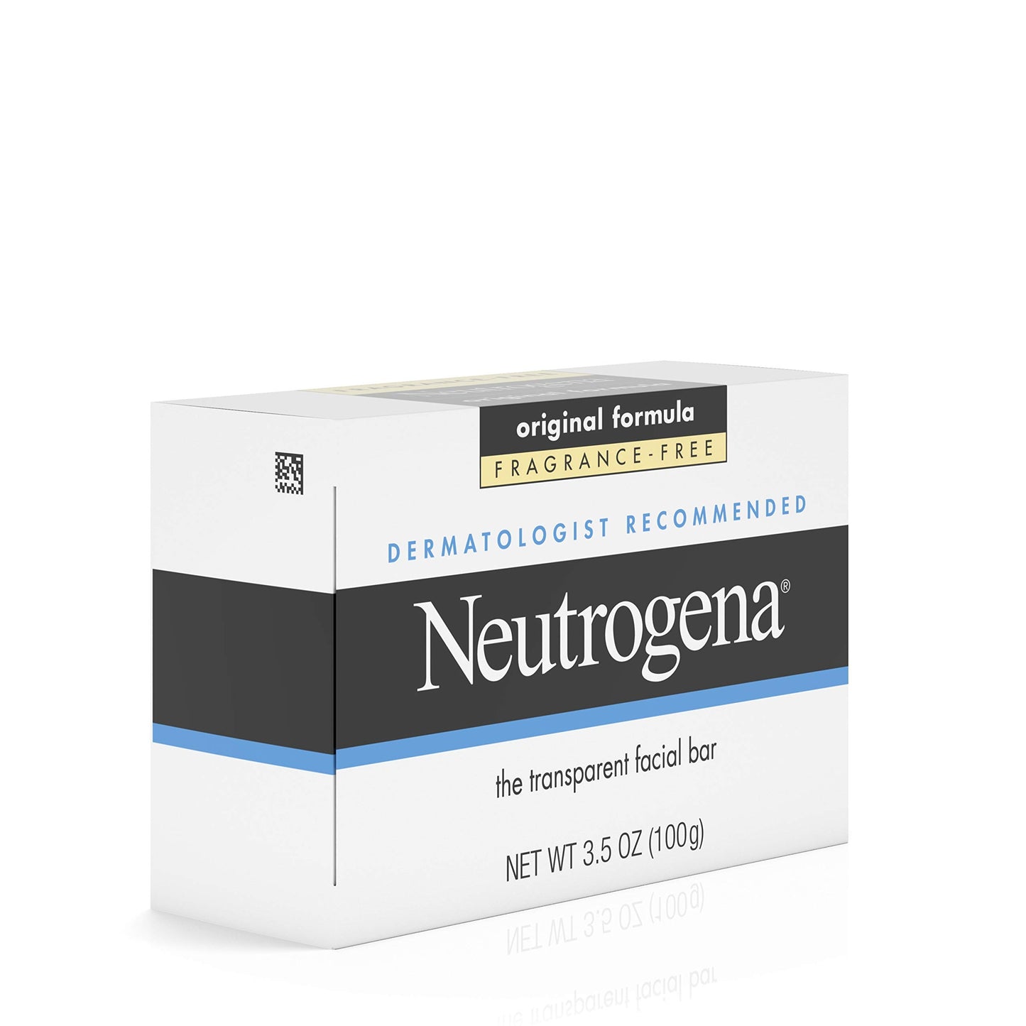 Neutrogena Original Fragrance-Free Facial Cleansing Bar with Glycerin, Pure & Transparent Gentle Face Wash Bar Soap, Free of Harsh Detergents, Dyes & Hardeners, 3.5 oz