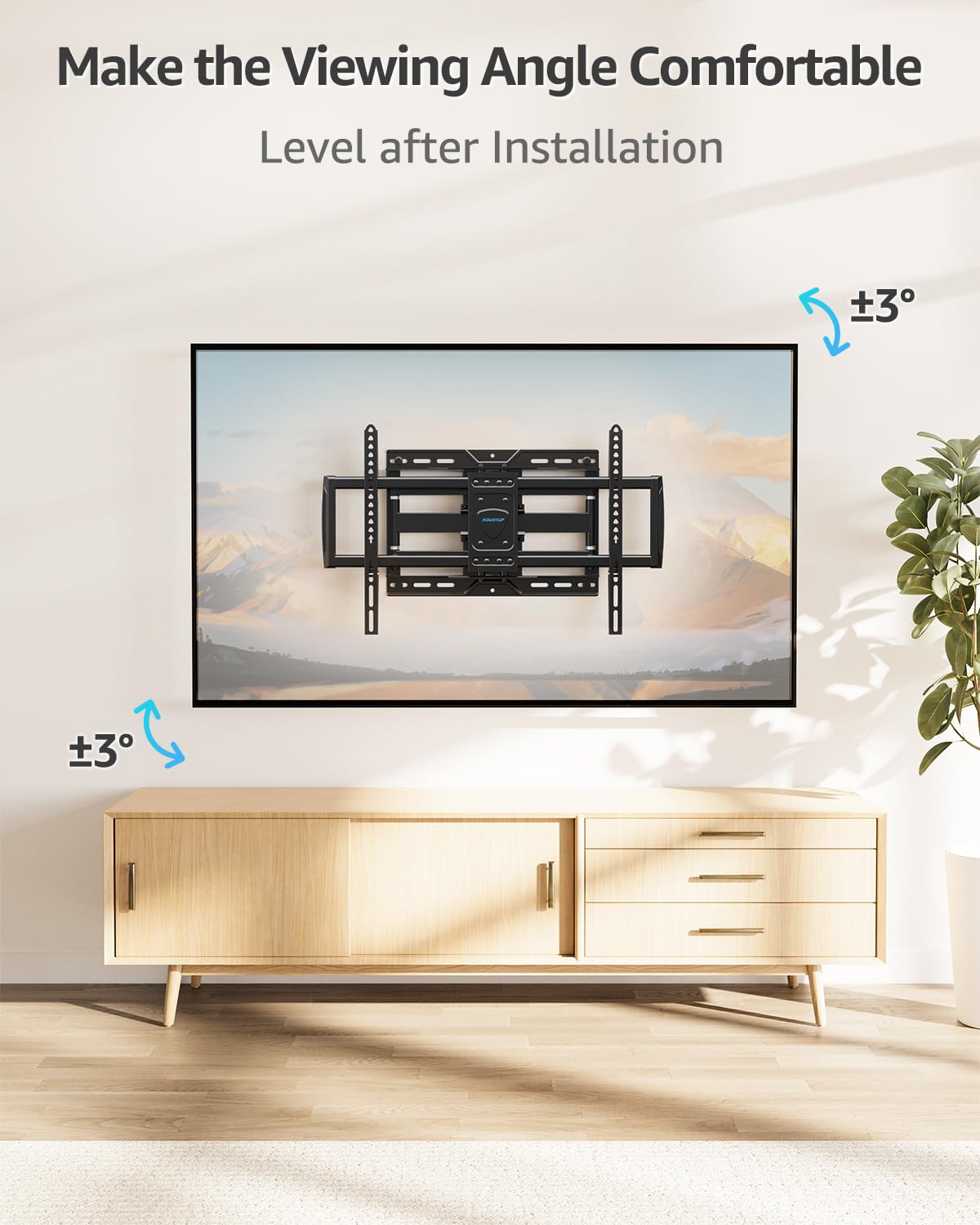 MOUNTUP Large TV Wall Mount for Most 37-82'' TVs, Premium Ball Bearings Design for Ultra-Slim OLED TVs Smooth Swivel & Extension, TV Mount Bracket Articulating Arm Holds 100LBS, Max VESA 600x400mm