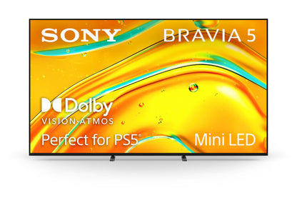Sony BRAVIA 5 85 Inch TV, Mini LED, 4K Smart Google TV, XR Processor with AI Technology,120hz Television with Dolby Vision/Atmos, Exclusive Features for PlayStation®5, K-85XR50, 2025 Model