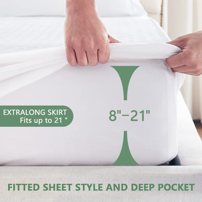 Premium 100% Waterproof Mattress Protector King Size, Breathable Bed Cover 3D Air Fabric Cooling Mattress Pad Cover Smooth Soft Noiseless Washable, 8''-21'' Deep Pocket