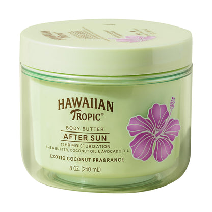 Hawaiian Tropic After Sun Body Butter with Coconut Oil, 8oz | Hawaiian Tropic After Sun Lotion, Beach Essentials, Summer Vacation Essentials, Tan Extender Lotion, Coconut Body Butter, 8oz