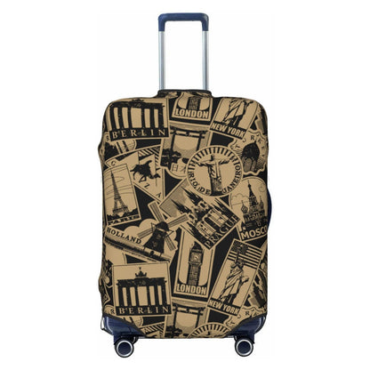 XBFCDN Travel Luggage Cover with World Famous Landmarks Print, Suitcase Protector For Travel (Fits 29-32 Inch Luggage)