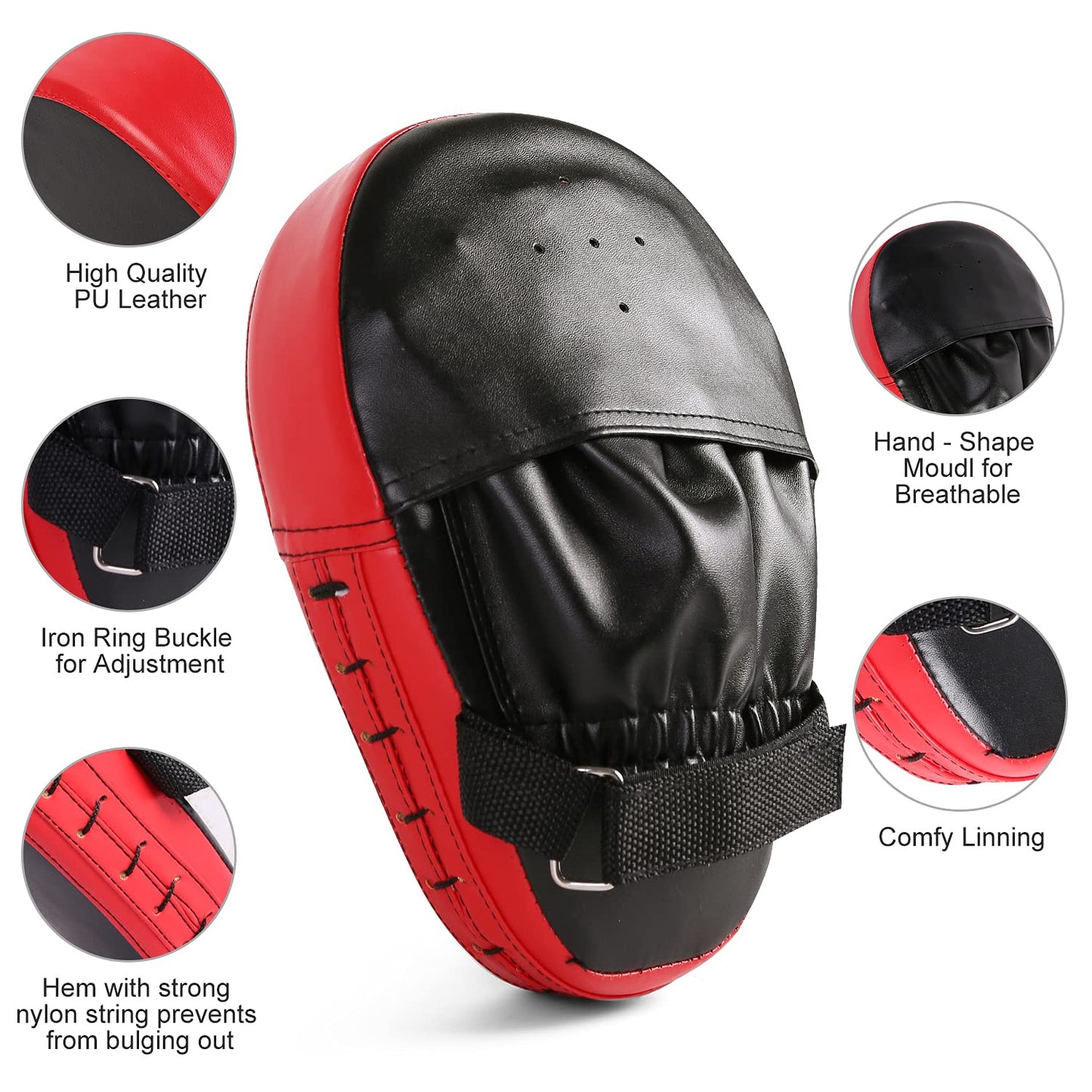 Odoland 3-in-1 Kids Youth Boxing Set - Punching Mitts, Kick Pads, Gloves for Boxing, Kickboxing, Karate, Muay Thai, MMA Training