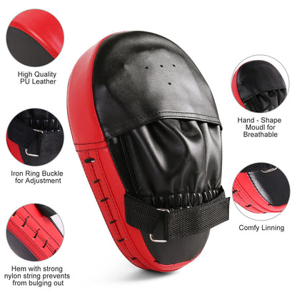 Odoland 3-in-1 Kids Youth Boxing Set - Punching Mitts, Kick Pads, Gloves for Boxing, Kickboxing, Karate, Muay Thai, MMA Training