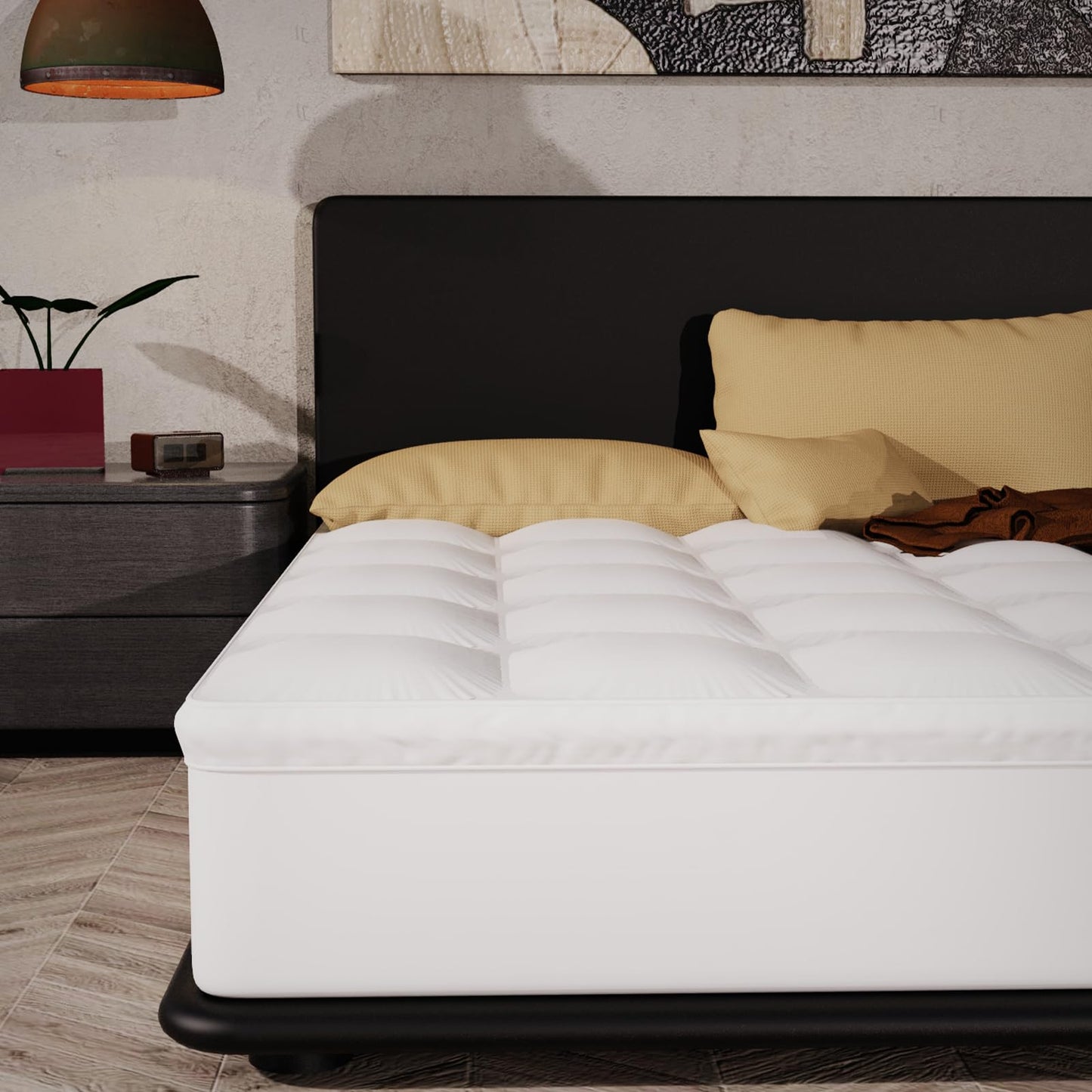 Epitex Cloud Top Twin Size 3 Inch Mattress Topper – Extra Thick and Fluffy Pillow Top for Twin Bed, Breathable, Cooling and Supportive with 8-16'' Deep Pocket Design, Skid-Proof Bottom, White