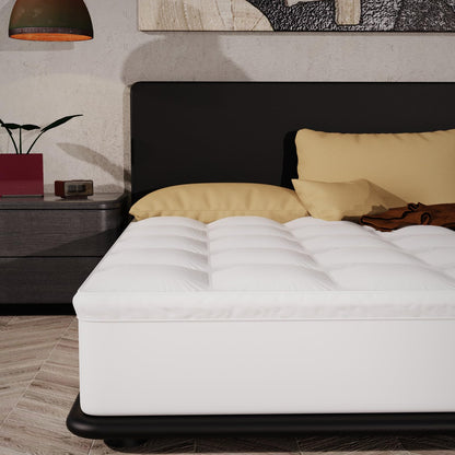 Epitex Cloud Top Twin Size 3 Inch Mattress Topper – Extra Thick and Fluffy Pillow Top for Twin Bed, Breathable, Cooling and Supportive with 8-16'' Deep Pocket Design, Skid-Proof Bottom, White