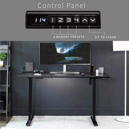 VIVO Electric 60 x 30 inch Standing Desk Workstation, Memory Controller Height Adjustment, 1B Series, Black Top Black Frame, DESK-KIT-1B6B-30