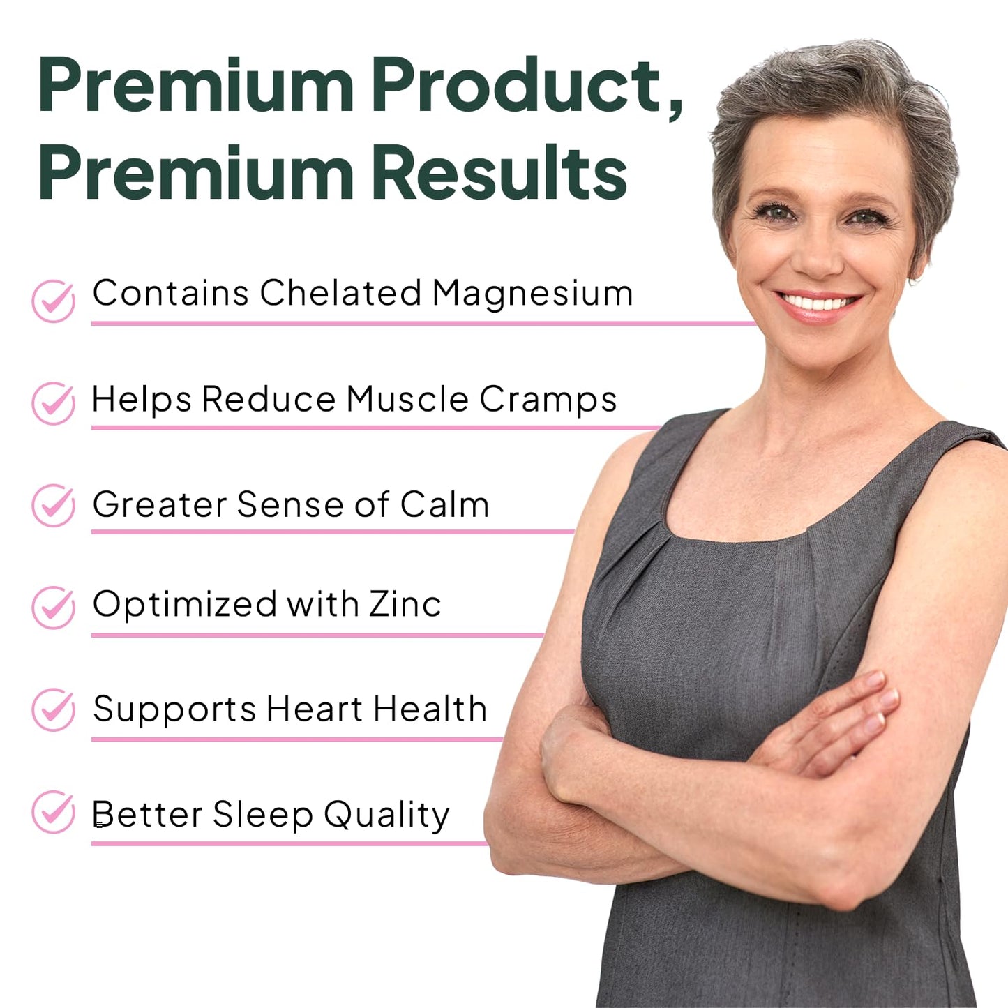 Organics Ocean Pure Magnesium Glycinate with Zinc - Maximum Strength Chelated Magnesium Supplement for Women and Men for Muscle Cramps and Sleep Support - 90 Capsules