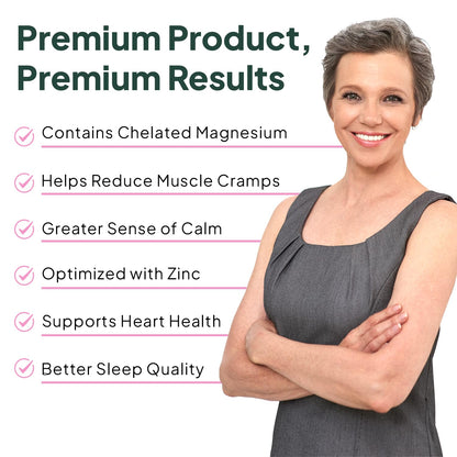 Organics Ocean Pure Magnesium Glycinate with Zinc - Maximum Strength Chelated Magnesium Supplement for Women and Men for Muscle Cramps and Sleep Support - 90 Capsules