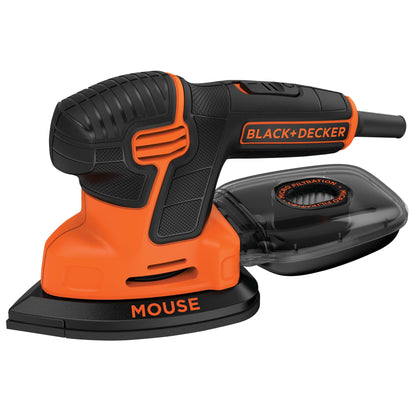 BLACK+DECKER Detail Sander, 1.2 Amp, 16,000 OPM, Compact Design, 3-Position Grip for Comfort, Includes Dust Collector, Corded (BDEMS600)
