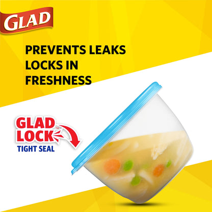 Glad GladWare Design Series Food Storage Containers with Lids, Medium Rectangle BPA Free Plastic for Meal Prep and Lunches, Tight Seal, Microwave and Dishwasher Safe, 24 Oz, 4 Count - 6 Pack