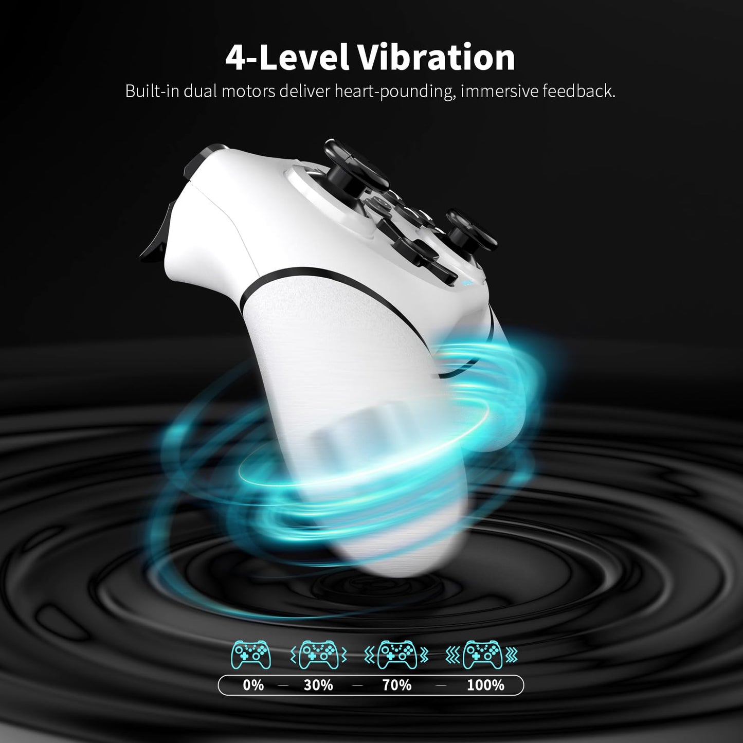 AceGamer Wireless Pro Controller for Nintendo Switch/Lite/OLED/Switch 2/PC, 2 pack, Dual Vibration/Turbo/Ergonomic ! (Black&White)