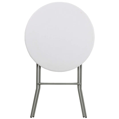 Flash Furniture 32" Round Folding Bar Height Tables for Parties and Commercial Events, Indoor/Outdoor Plastic Bar Height Folding Tables, Set of 4, White