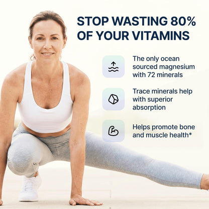Spectrum 5 Magnesium | 5-in-1 Complex + 72 Trace Minerals for Enhanced Absorption | Irish Sea Sourced | 500mg per Serving | Made in USA, Third Party Tested, GMP Certified