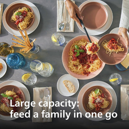 Philips 7000 Series Pasta Maker - ProExtrude Technology, Versatile Mixing Ability, 8 Shaping Discs, Perfect Dough, Easy Clean, Up to 8 Portions, White (HR2660/03)