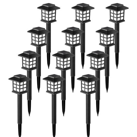 GIGALUMI Solar Outdoor Lights,12 Pack LED Solar Lights Outdoor Waterproof, Solar Walkway Lights Maintain 10 Hours of Lighting for Your Garden, Landscape, Path, Yard, Patio, Driveway