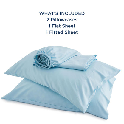 Bedsure Queen Sheet Set, Cooling Sheets for Queen Size Bed Set, Rayon Derived from Bamboo, Breathable & Soft Deep Pocket Up to 16 Inches, Hotel Luxury Silky Bedding, Bedsheet & Pillowcases, Teal Blue