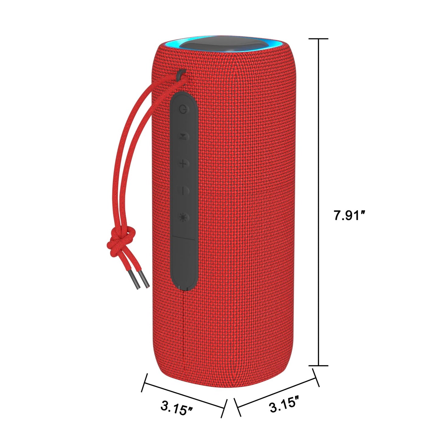 PEICHENG Bluetooth Speaker, Portable Wireless Clear Loud Stereo Sound IPX5 Waterproof with RGB Lights BT5.3 Long Playtime TWS Pairing,for Home Party Outdoor Beach,Great Gift Choice (Red)