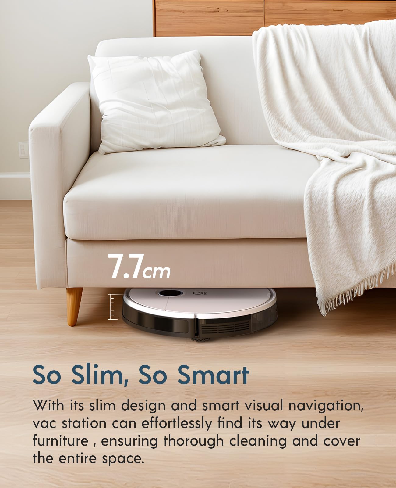 Yeedi vac x Robot Vacuum - Ultra-Slim Design, Powerful 3000Pa Suction, Carpet Detection, Smart Mapping - Ideal for Carpet, Hard Floor Cleaning, Pets - Alexa Compatible, Wi-Fi Connected