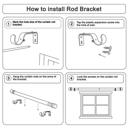 Byondeth Curtain Rods for Windows 16 to 48 or 60 Inches Max Adjustable Length 1 Inch Diameter Window Curtain Rod with Aluminium Finials, Black