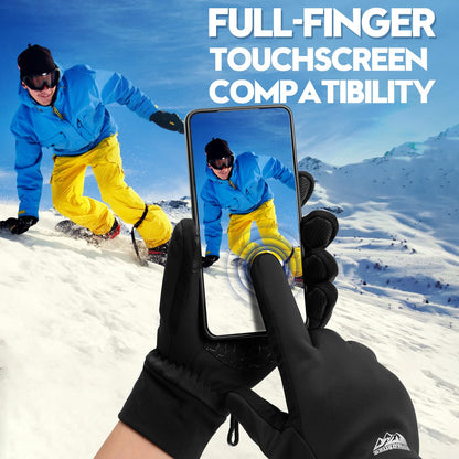 Bruvoalon Winter Gloves for Women & Men, 3M Thermal Insulation, Lycra Fabric, Touchscreen, Anti-Slip, Black, M
