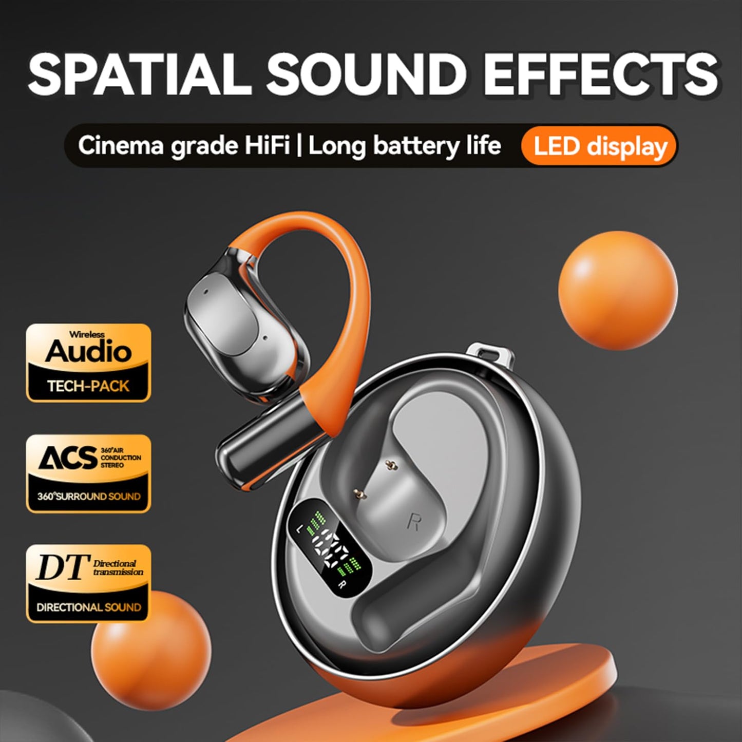 Translation Earbuds Real Time - 144 Language Ai Translator Earbuds, 3 in 1 Wireless Bluetooth Headphones Translator Device for iOS and Android, Simultaneous Wireless Bluetooth Translation, Black