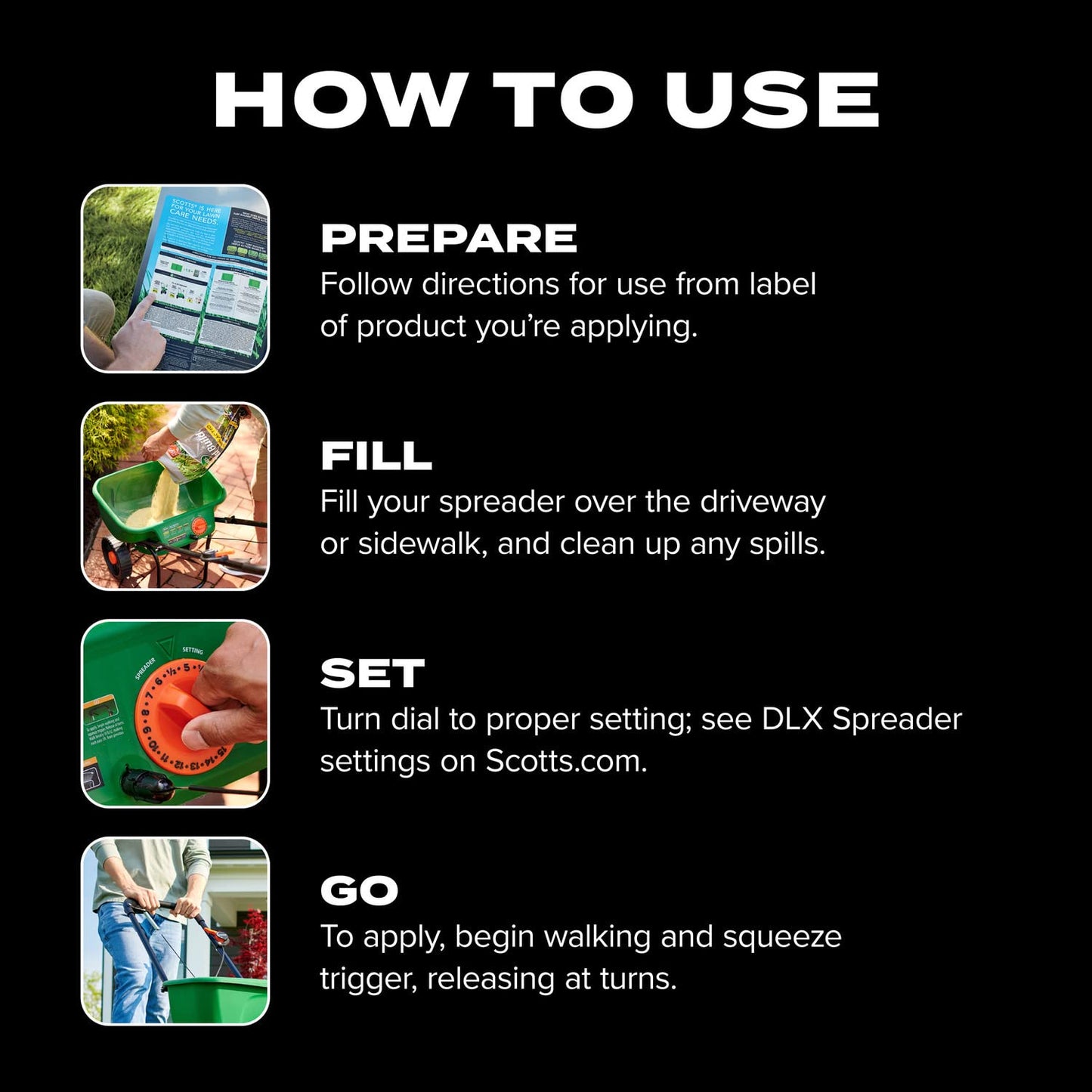 Scotts Turf Builder EdgeGuard DLX Broadcast Spreader for Seed, Fertilizer, Salt, Ice Melt, Holds up to 15,000 sq.ft. Product