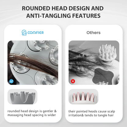 COMFIER Electric Cordless Hair Scalp Massager with Kneading 84 Massage Nodes, Handheld Portable Head Scratcher Massager for Hair Growth, Deep Clean and Stress Relax, Gifts for Men Dad