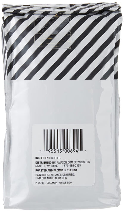 Amazon Fresh Colombia Whole Bean Coffee, Medium Roast, 12 Ounce (Pack of 3)