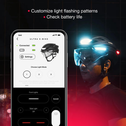 Lumos Ultra E-Bike Smart Helmet | NTA 8776 Certified | Front & Rear LED Lights | Retractable Face Shield | App Controlled | EBike, Scooter, Cycling, Bicycle | Adults, Men Women