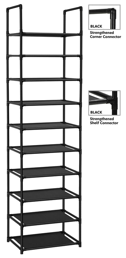 FIDUCIAL HOME 10 Tiers Shoe Rack 20-25 Pairs Sturdy Shoe Shelf