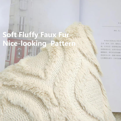 decorUhome Fall Throw Pillow Covers 18x18 Inch Set of 2, Soft Plush Decorative Faux Fur Beige Solid Couch Pillow Covers, Accent Farmhouse Neutral Square Pillow Cases for Sofa Bed Living Room