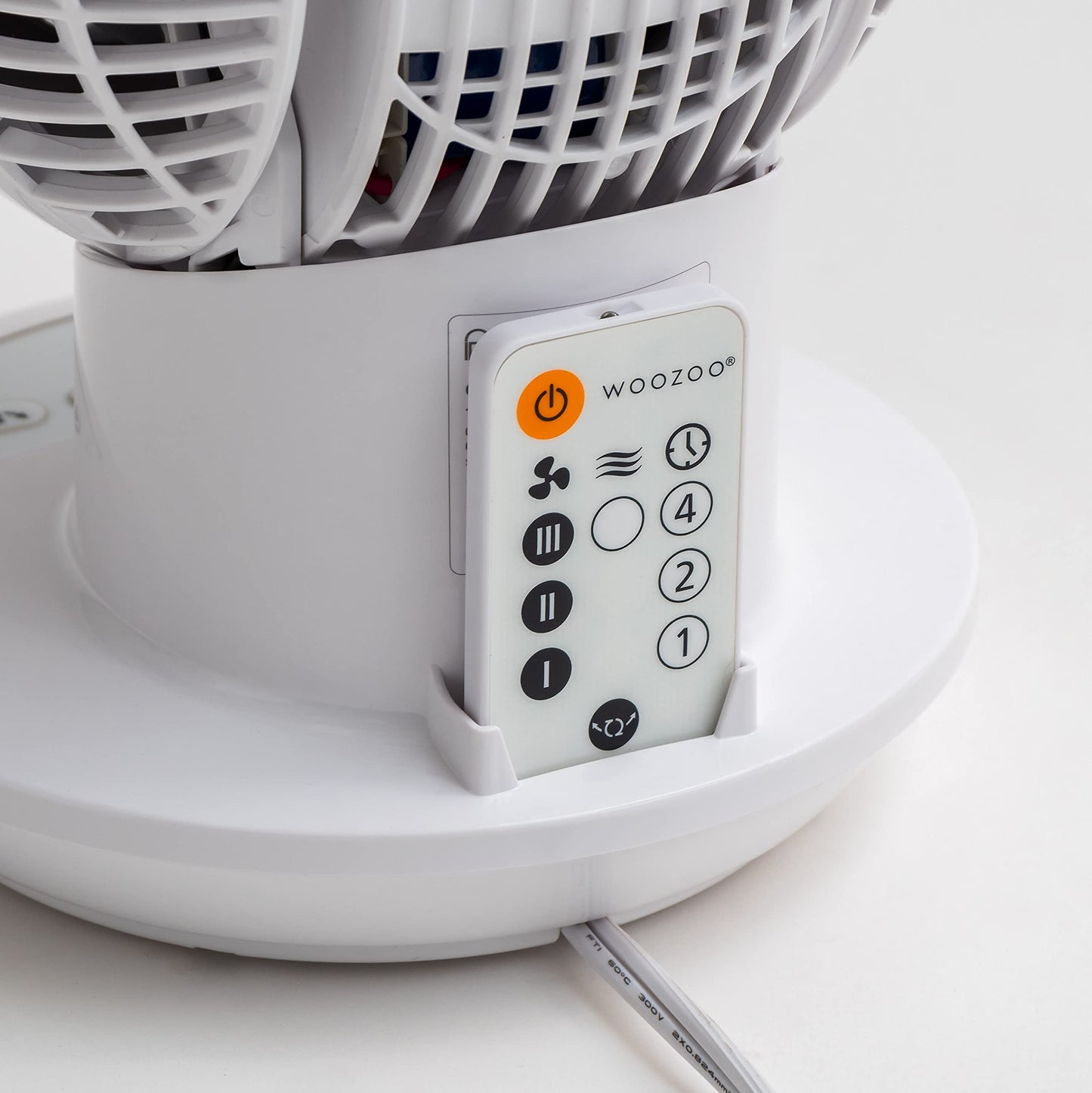IRIS USA WOOZOO Air Circulator Fan with Remote, Oscillation, 3 Speeds, 52ft Max Air Distance, Adjustable Tilt, Quiet Motor, Small Fan for Bedroom, Office, Dorm, White