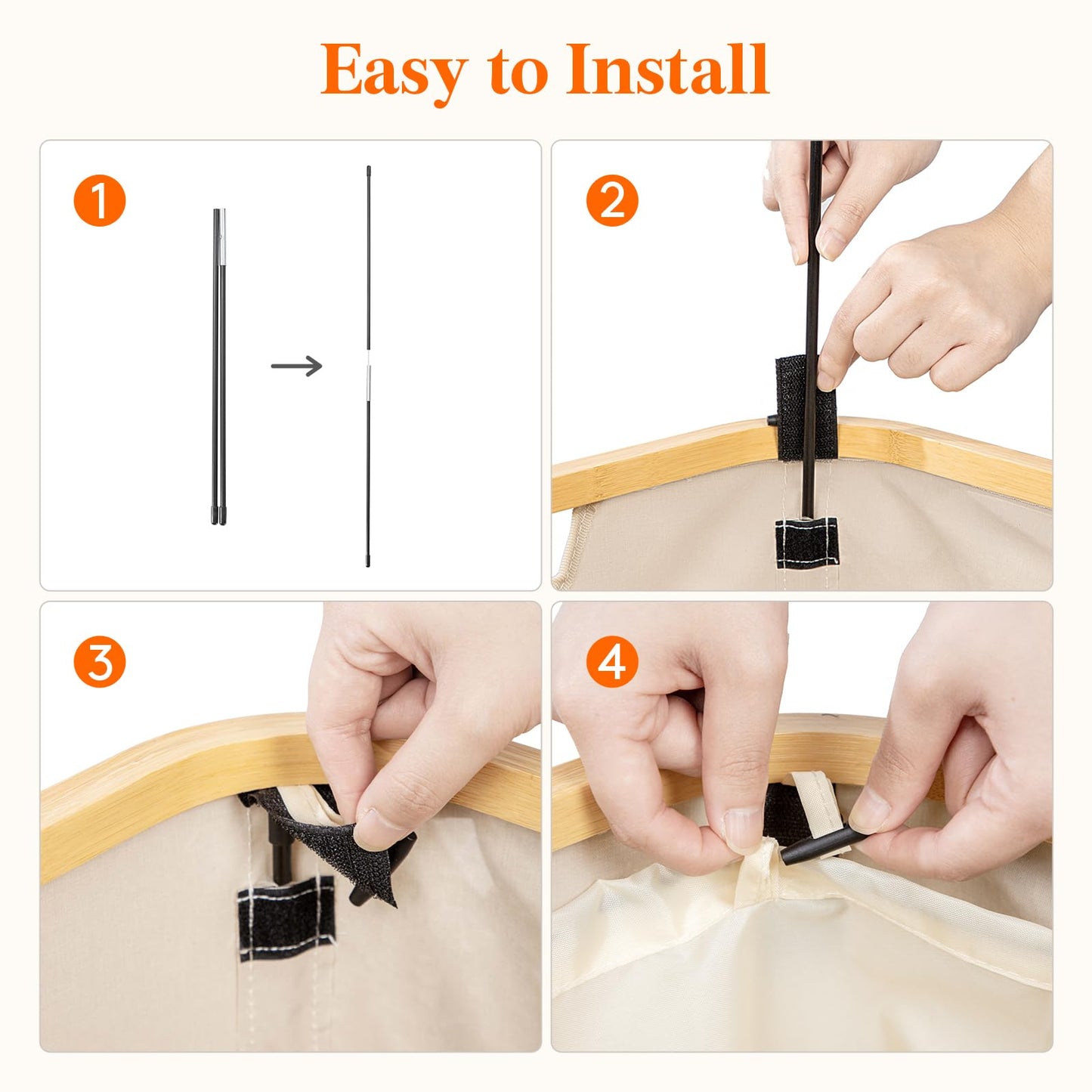 Lifewit 100L Laundry Basket with Lid, Clothes Hampers for Laundry with Bamboo Handles and 1 Removable Bag, Large Foldable Laundry Hamper for Bedroom, Bathroom, Dorm, Laundry Room, Beige