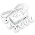 VASAIKO 220V to 110V Voltage Converter US to Europe, 2000W Voltage Converter for European Travel with 3 AC 2 USB-C 2 USB-A Ports, and Universal European Travel Adapter (Gray)
