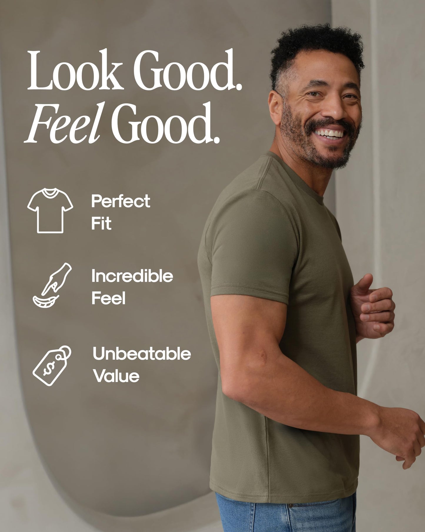 True Classic Mens T-Shirts – Short Sleeve Crew Neck T Shirts for Man, Cotton Blend Plain Novelty Men's T-Shirts, Pack of 3, Variety, M