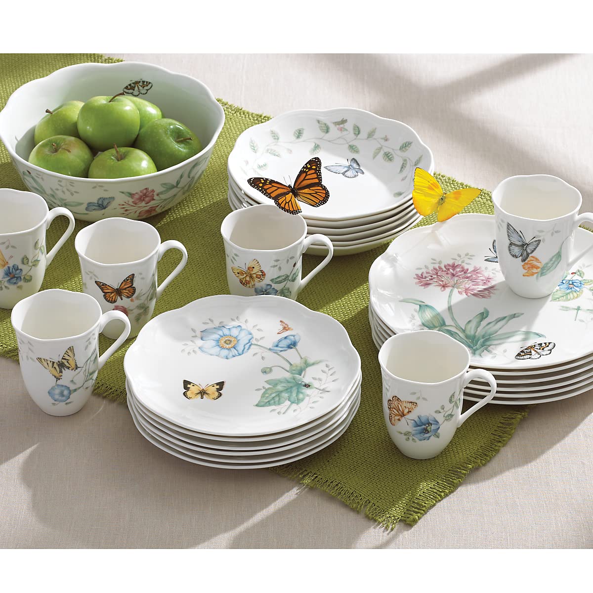 Lenox 6342794 Lenox Butterfly Meadow 18-Piece Dinnerware Set White